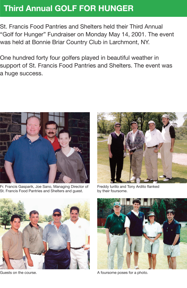 Fundraising - Golf for Hunger & Pool Party 2001