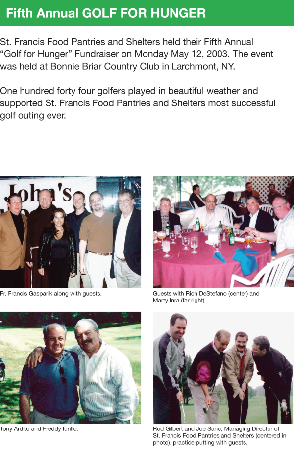 Fundraising - Golf for Hunger & Pool Party 2003