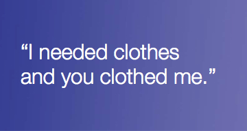 St. Francis Food Pantries: I Needed Clothes, And You Clothed Me